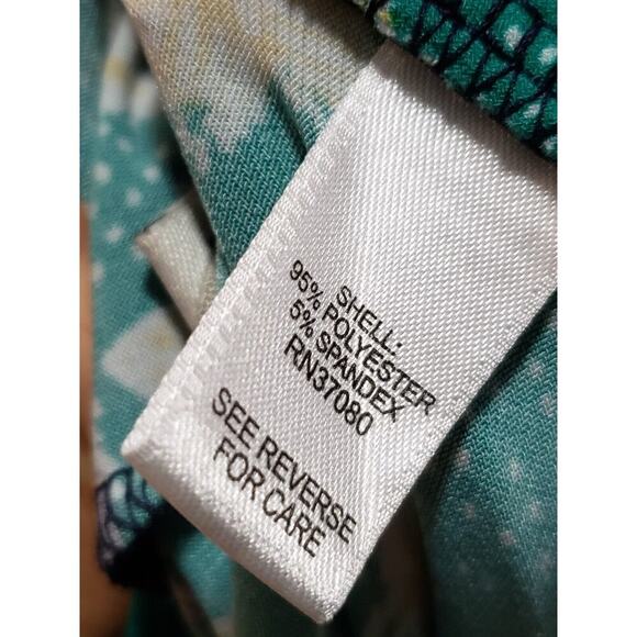 Est. 1946 Calypso Green Floral Polyester Boho Hippie Chic Harem Pants 22/24W - Picture 9 of 12